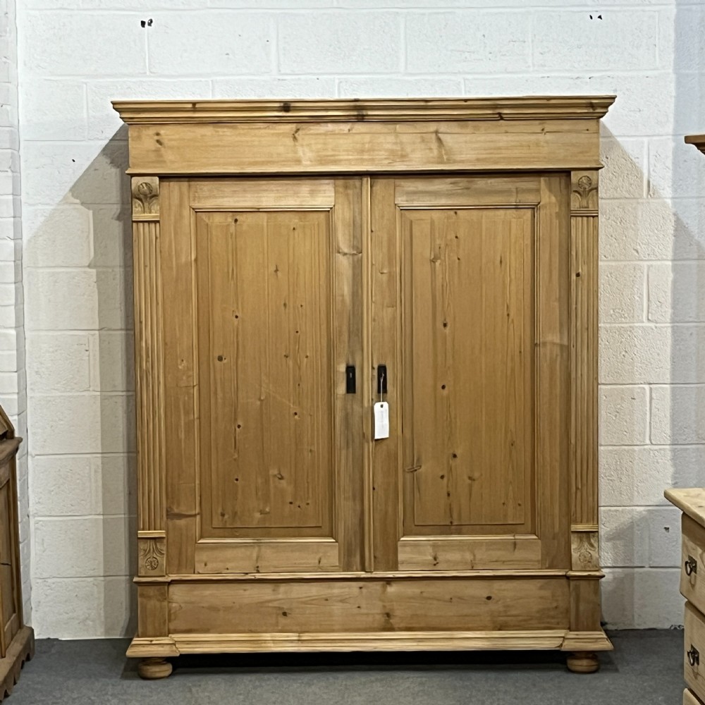 Large Double Antique Pine Wardrobe (Dismantles)