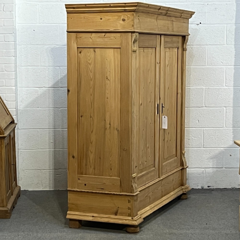 Large Double Antique Pine Wardrobe (Dismantles) View III