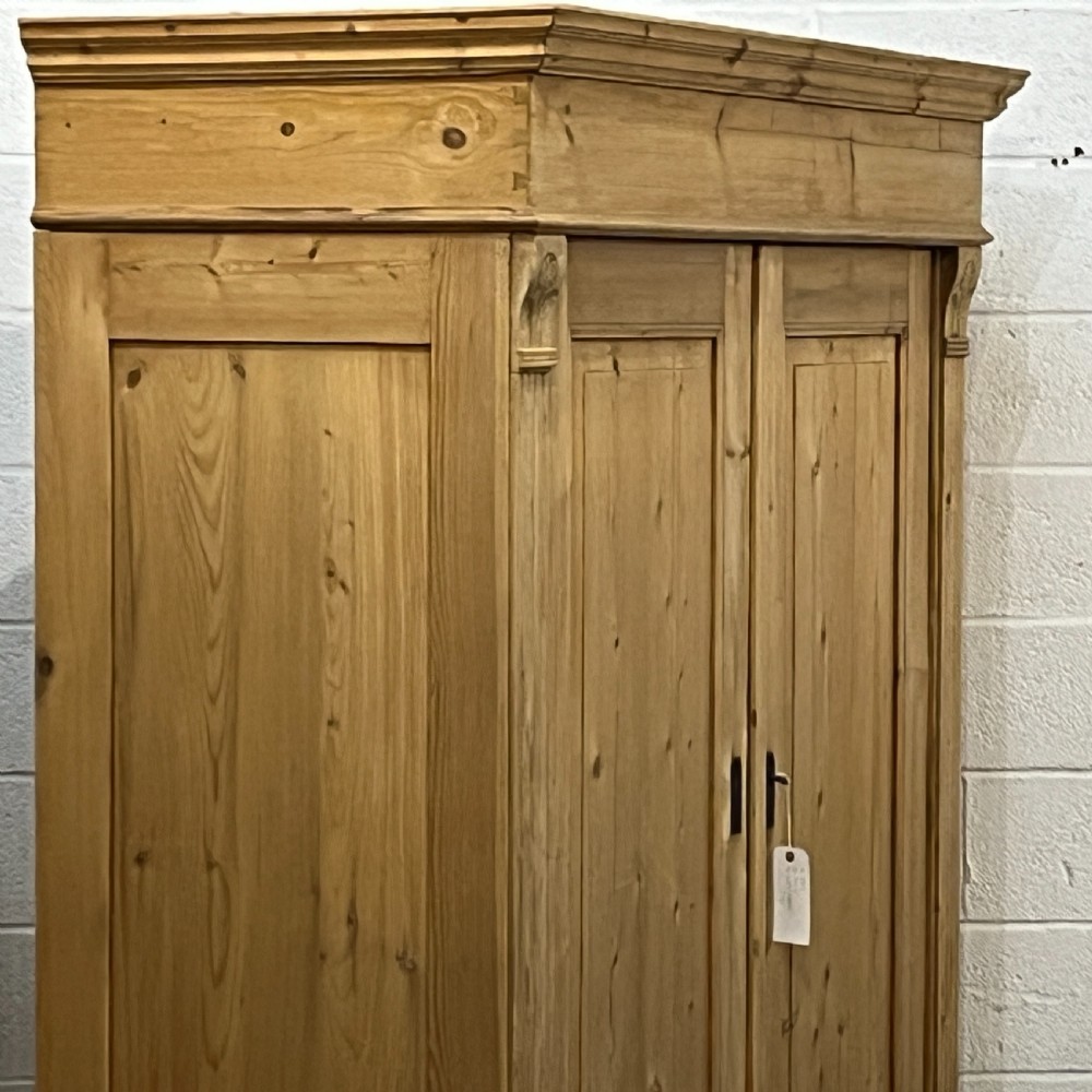 Large Double Antique Pine Wardrobe (Dismantles) View IV
