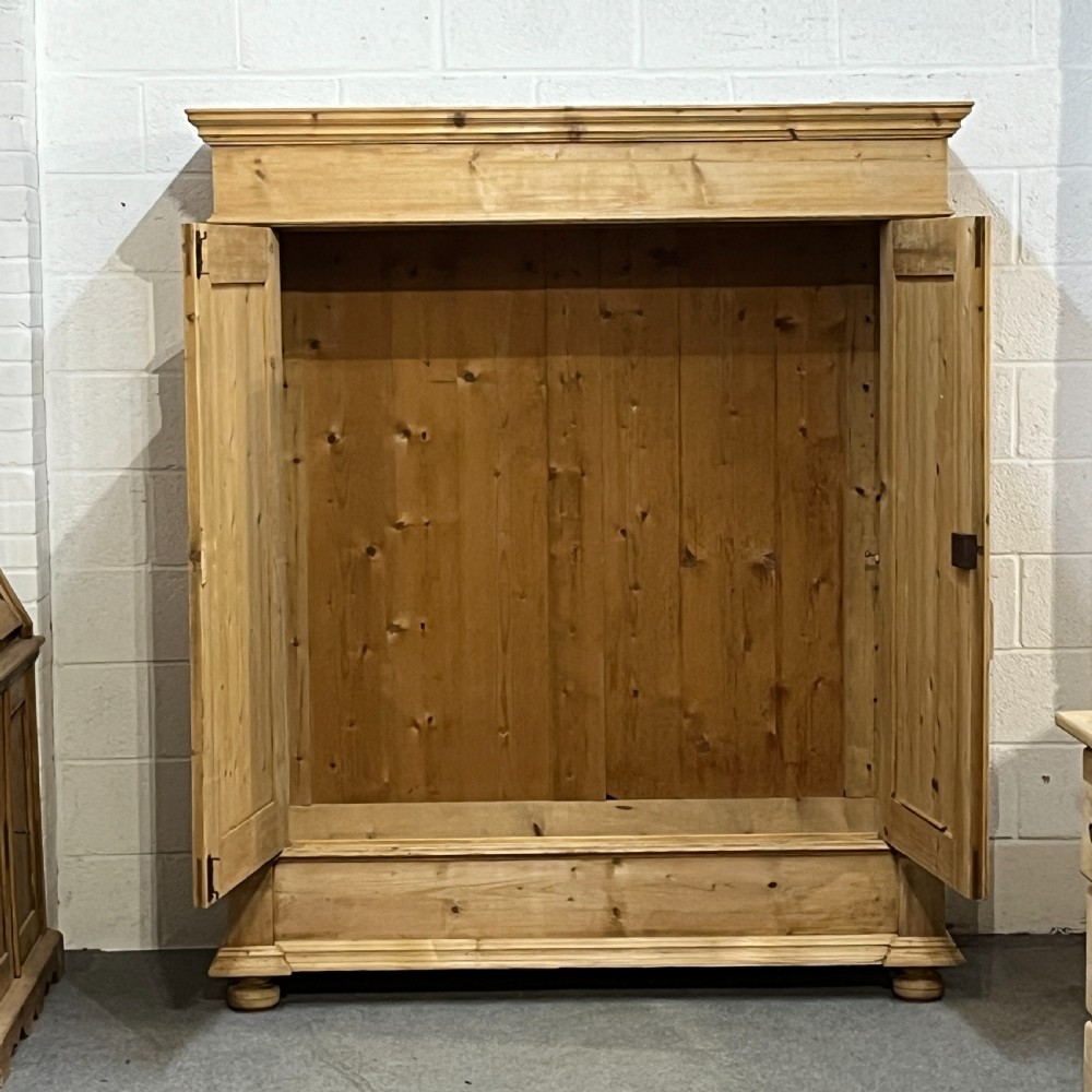 Large Double Antique Pine Wardrobe (Dismantles) View VIII