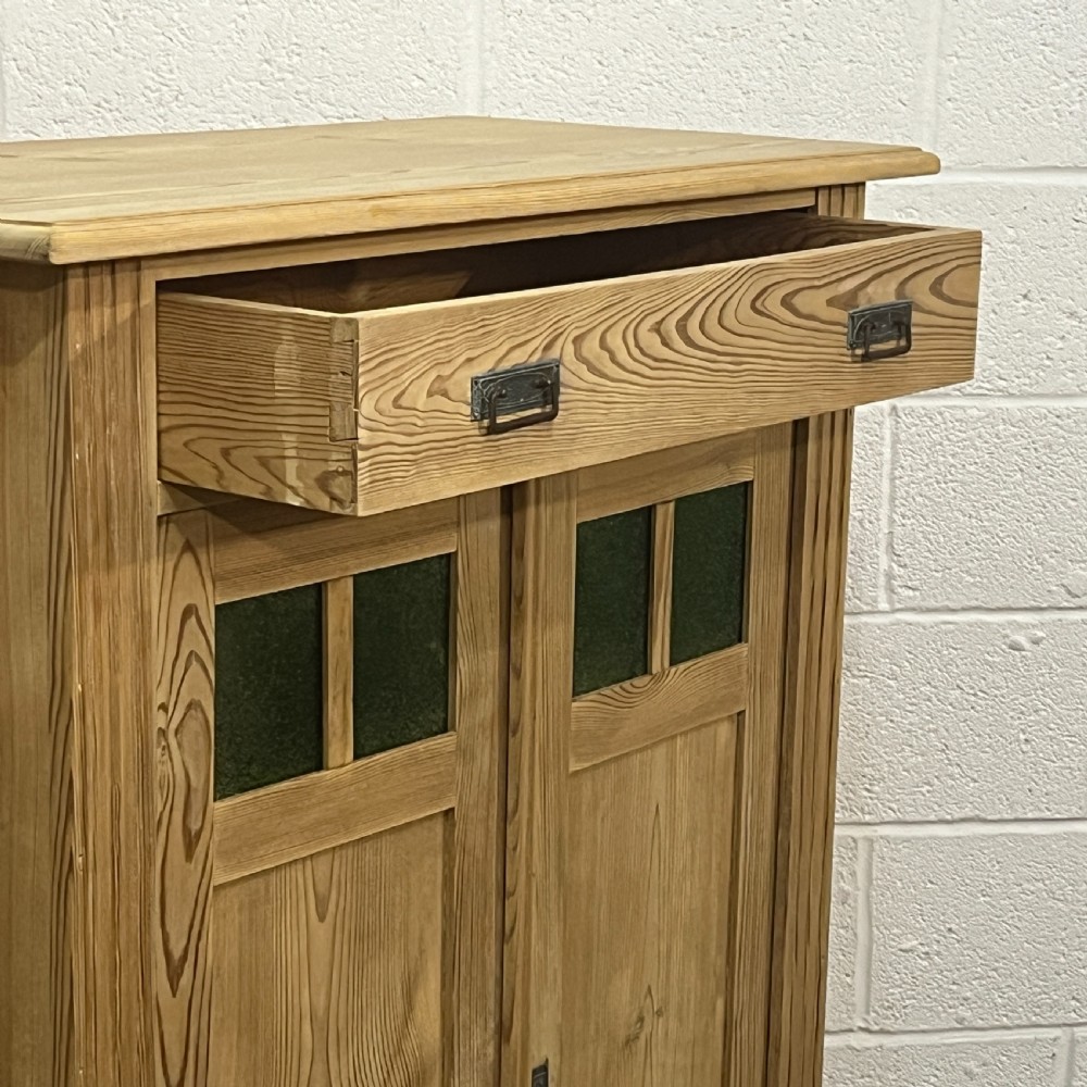Tall Slim Antique Pine Cupboard View V
