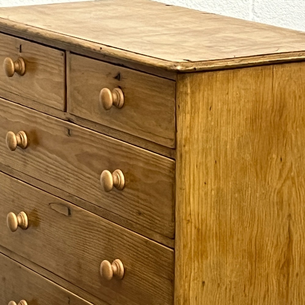 Large Waxed Victorian Pine Chest Of Drawers View V