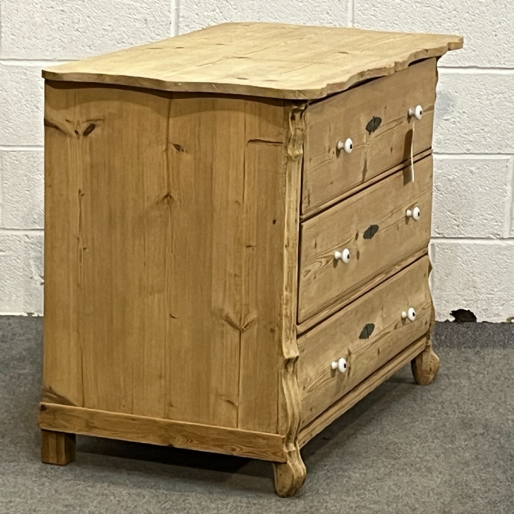 Antique Pine 3 Drawer Chest Of Drawers View III