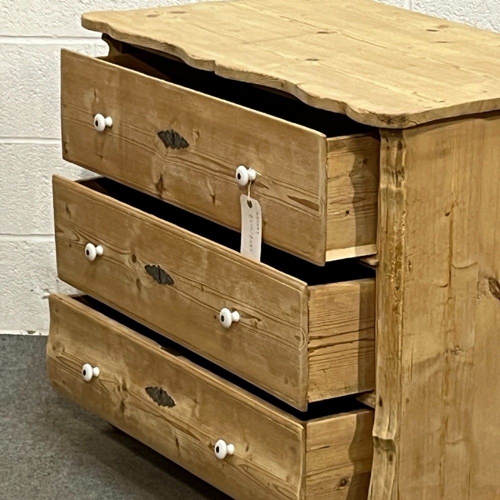 Antique Pine 3 Drawer Chest Of Drawers View VI