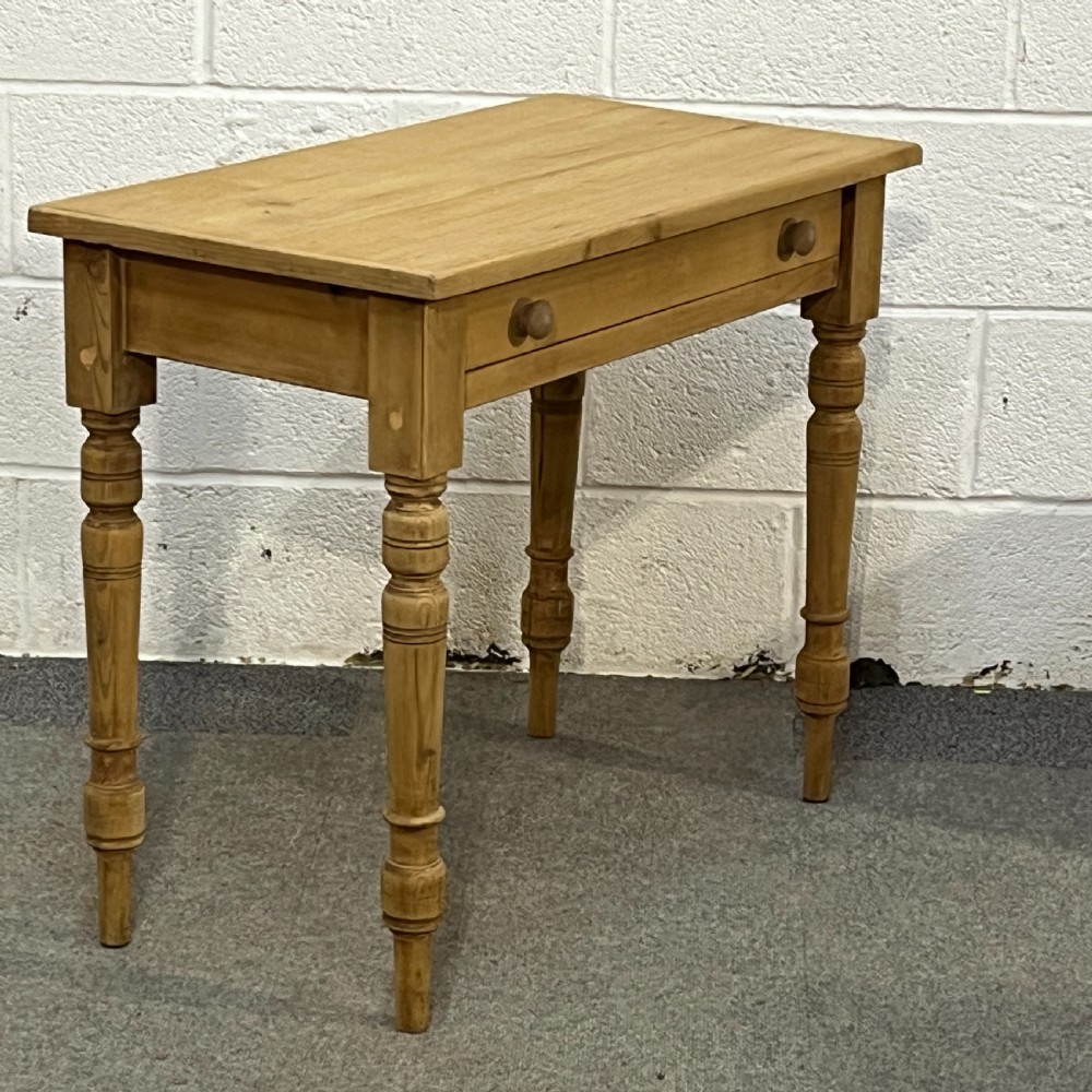 Small Old Pine Turned Leg Side Table View II