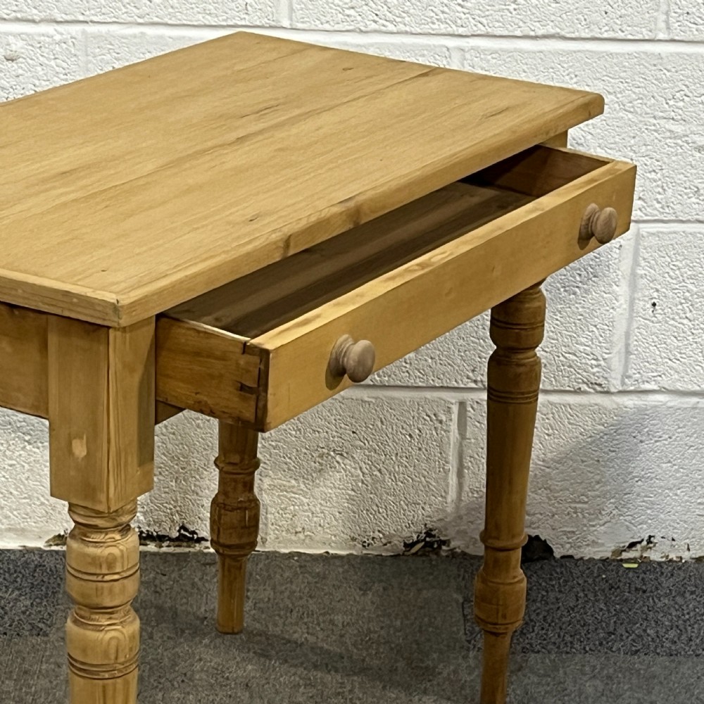 Small Old Pine Turned Leg Side Table View III