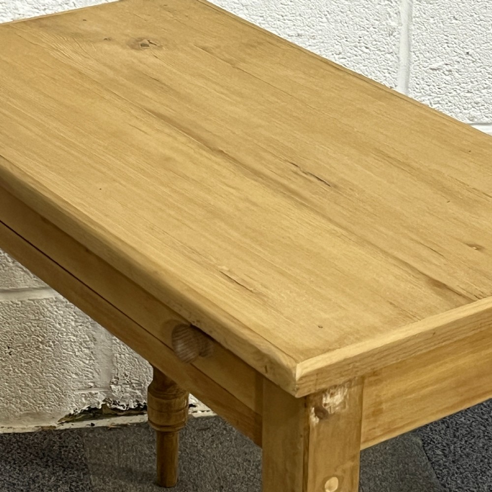 Small Old Pine Turned Leg Side Table View V