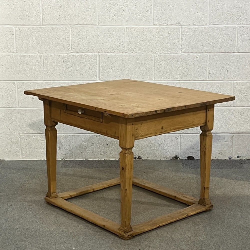 Old Czech Pine Table With Drawer  View II