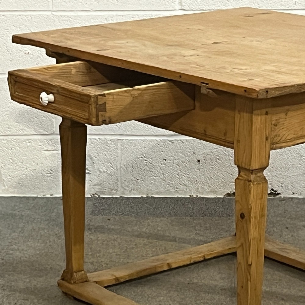 Old Czech Pine Table With Drawer  View III