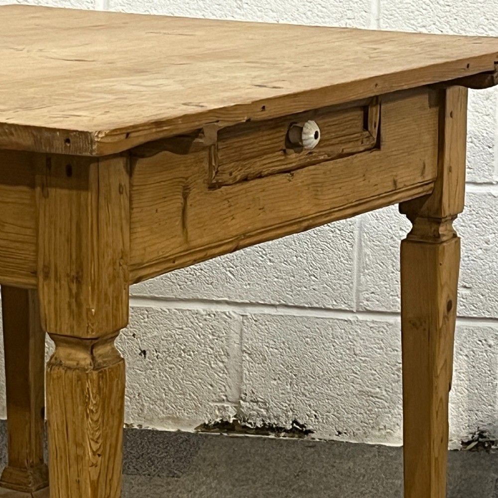 Old Czech Pine Table With Drawer  View V