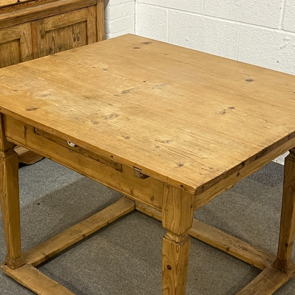 Old Czech Pine Table With Drawer  View VI