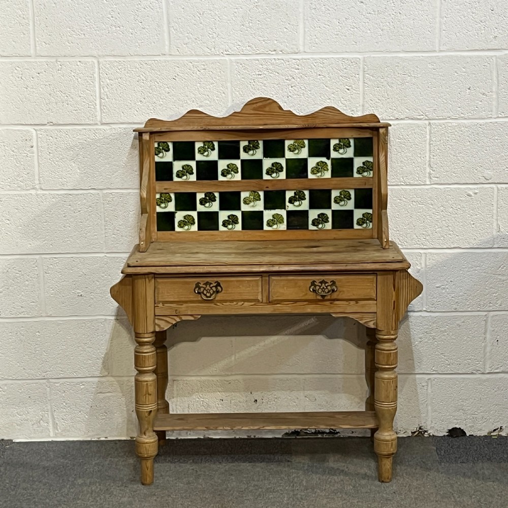 Victorian Pine Tiled Washstand