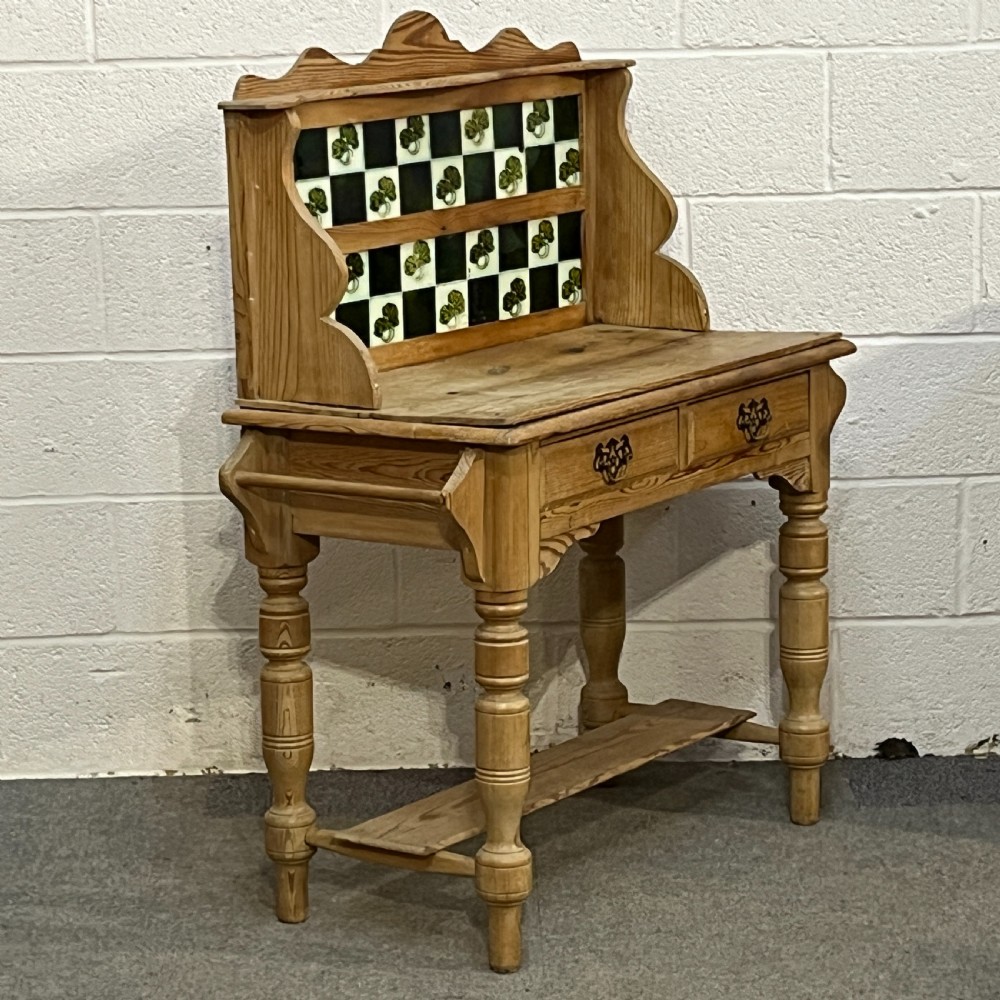 Victorian Pine Tiled Washstand View III