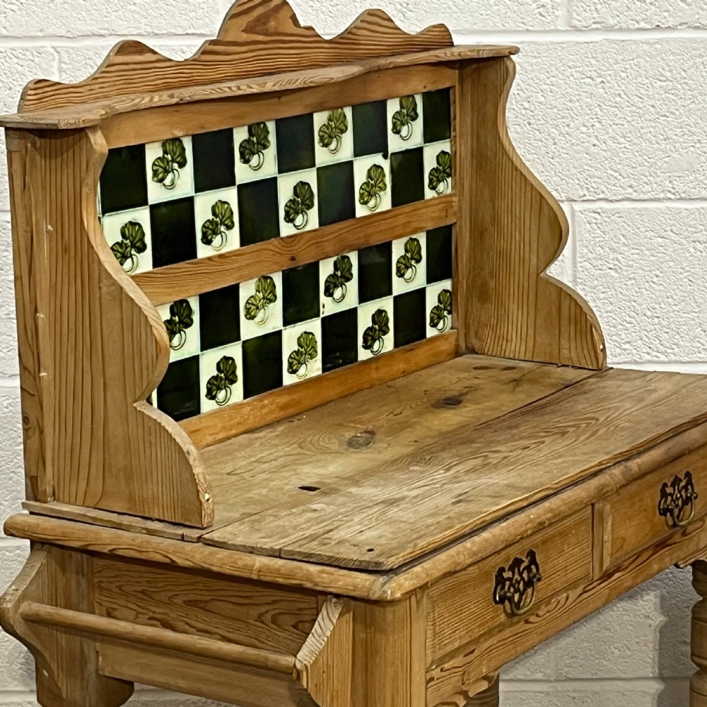 Victorian Pine Tiled Washstand View IV