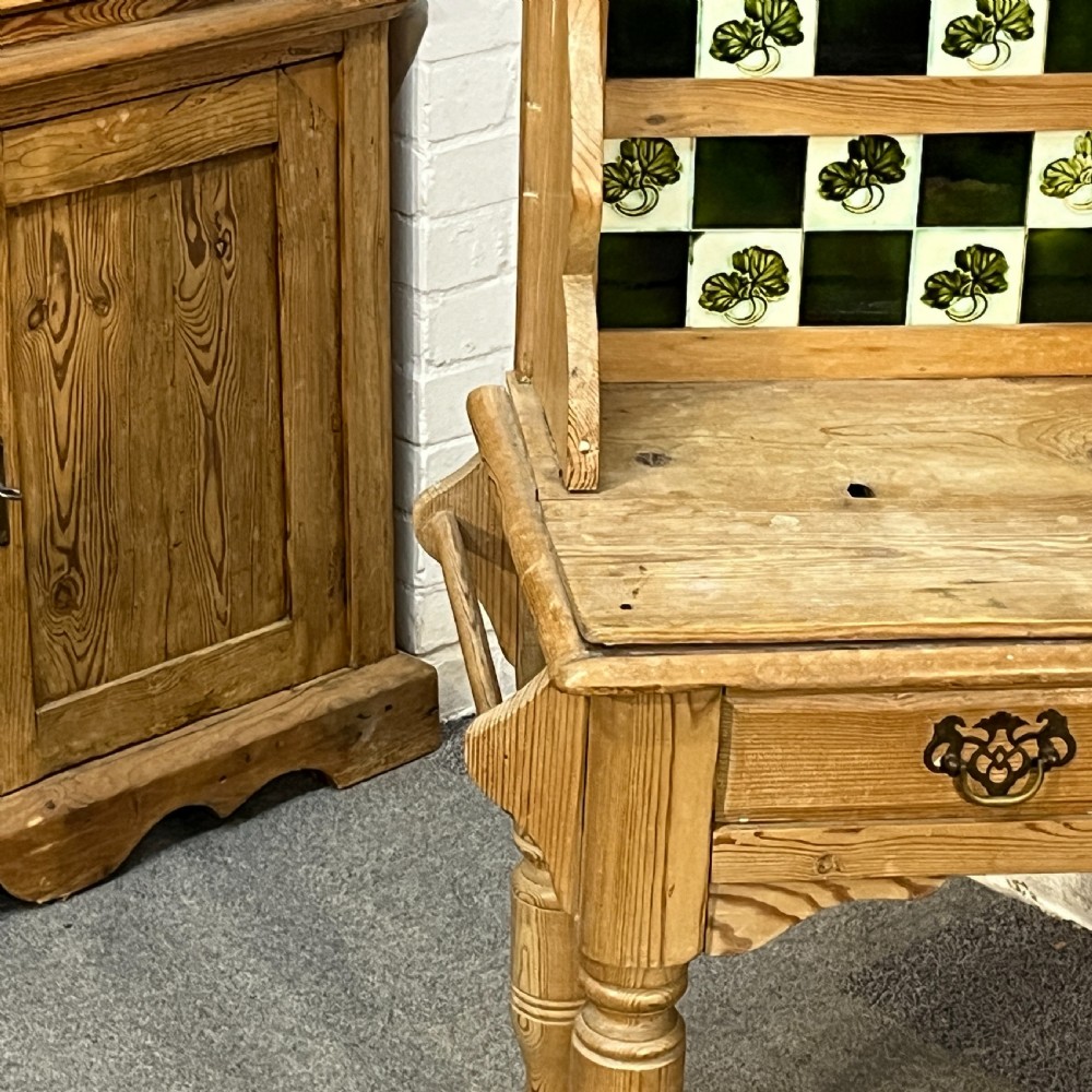 Victorian Pine Tiled Washstand View VII