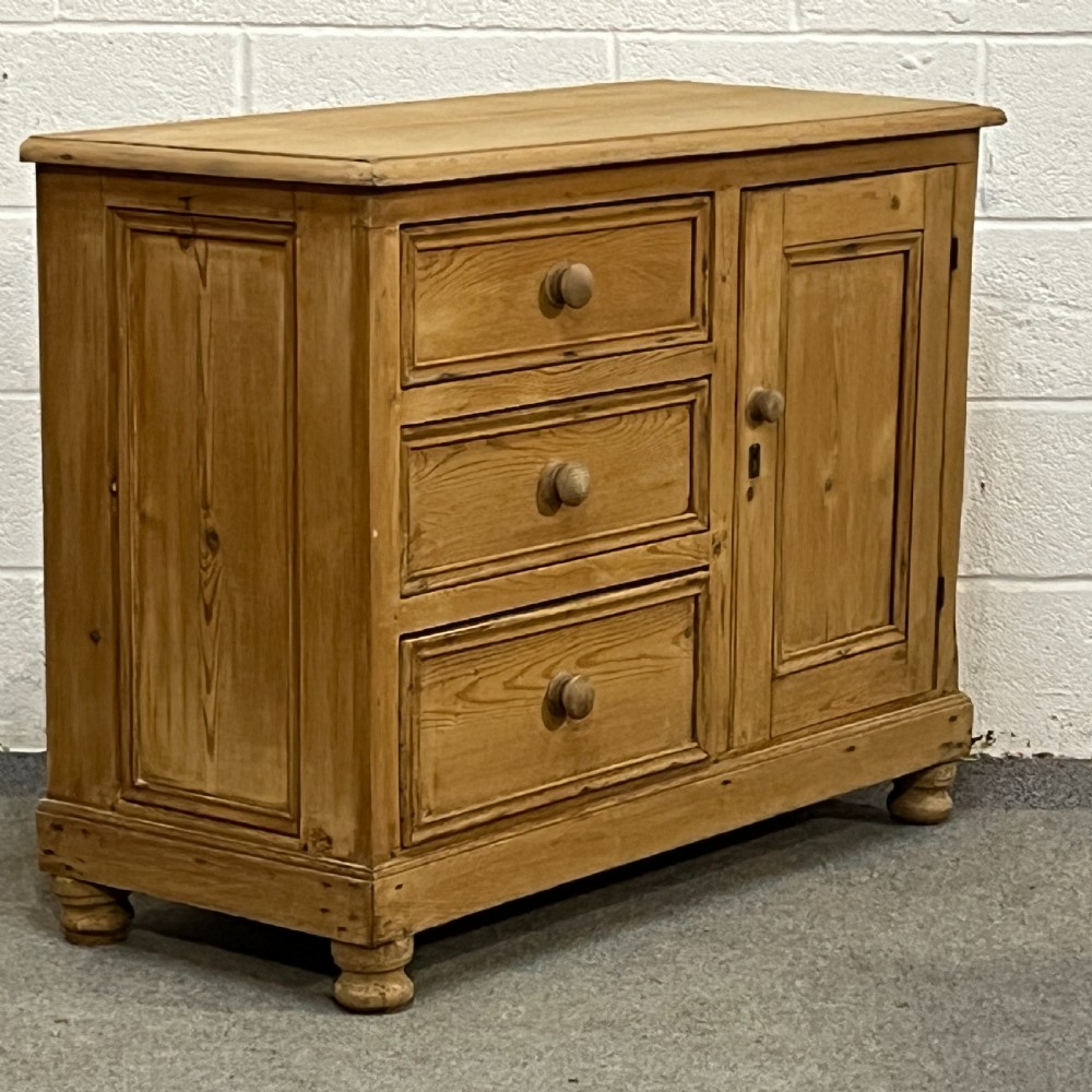 Old English Pine Single Door Cupboard With Drawers View VII