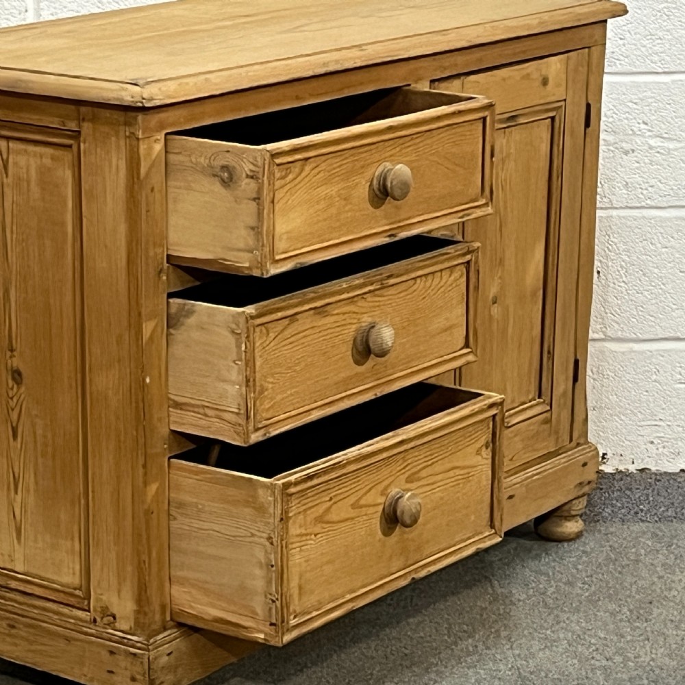 Old English Pine Single Door Cupboard With Drawers View VIII