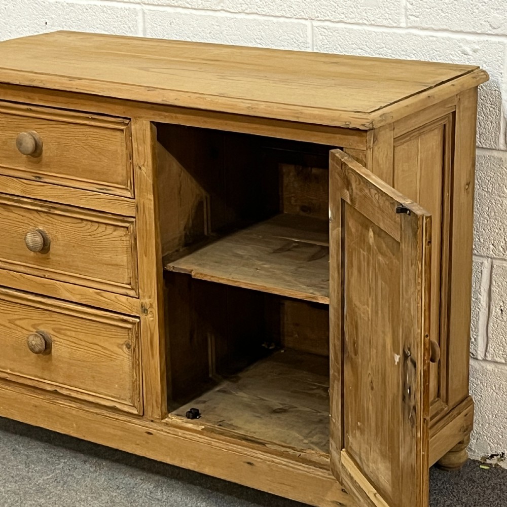 Old English Pine Single Door Cupboard With Drawers View XI