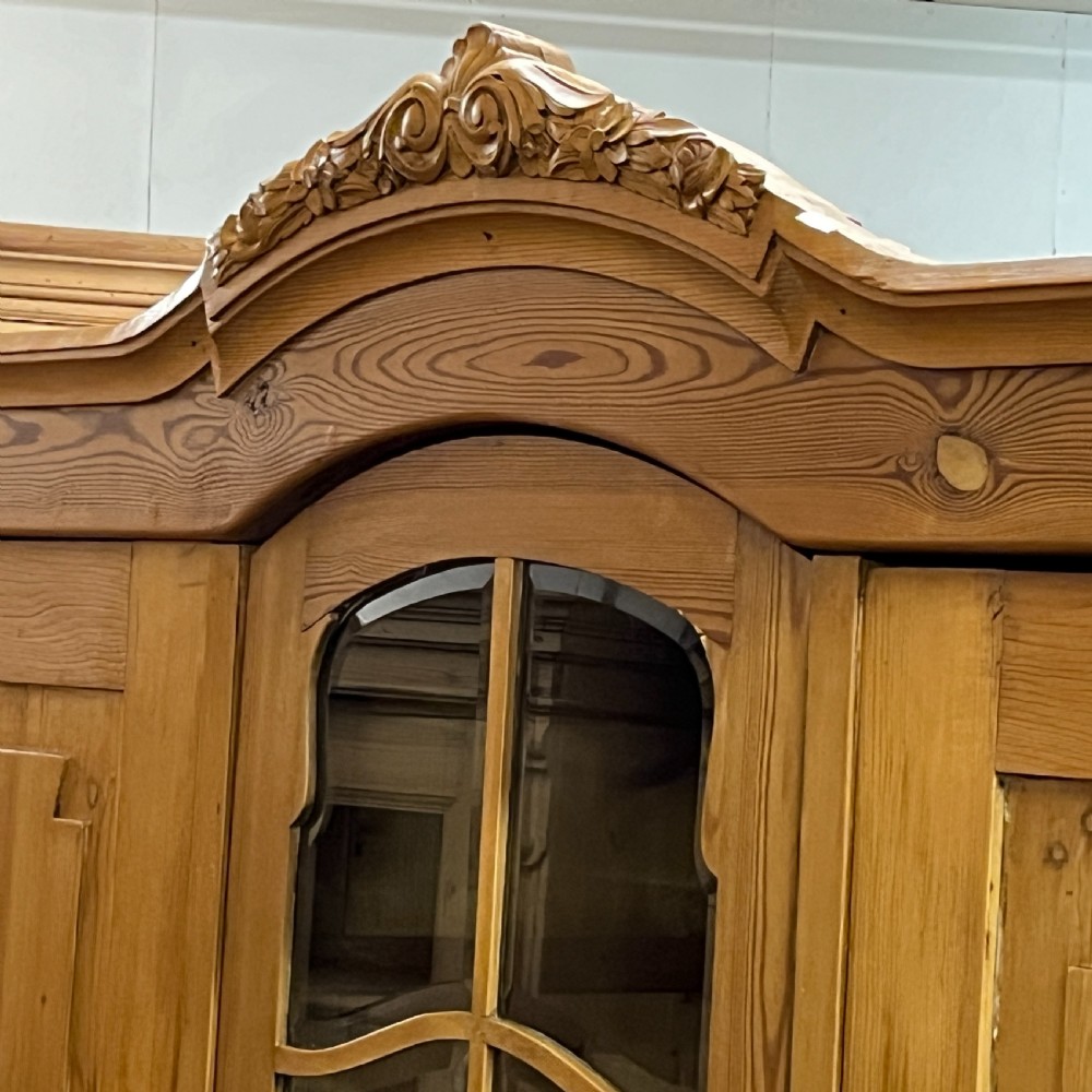 Large Antique Pine Bedroom Wardrobe Unit View IV