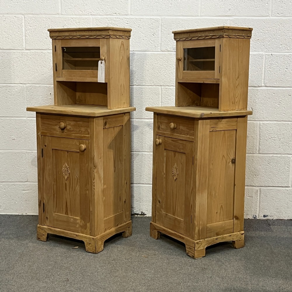 Pair Of Antique Pine Bedside Cupboards View II