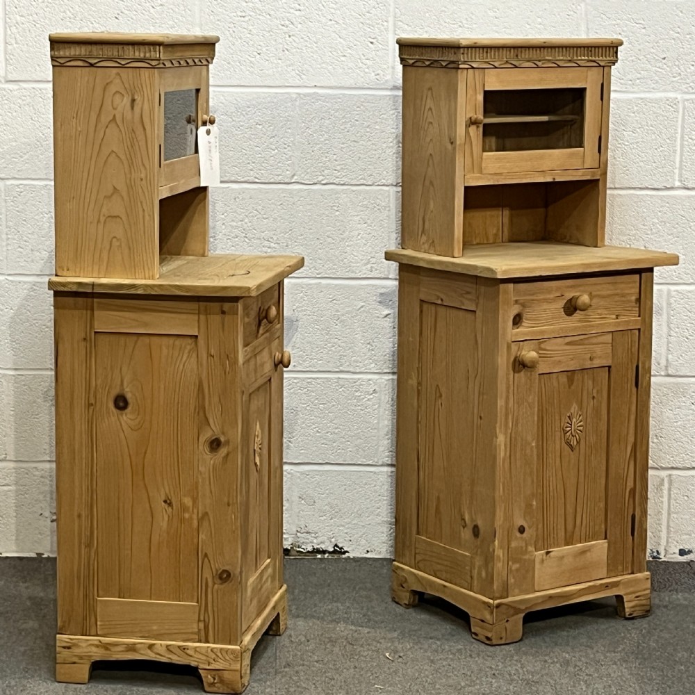 Pair Of Antique Pine Bedside Cupboards View III