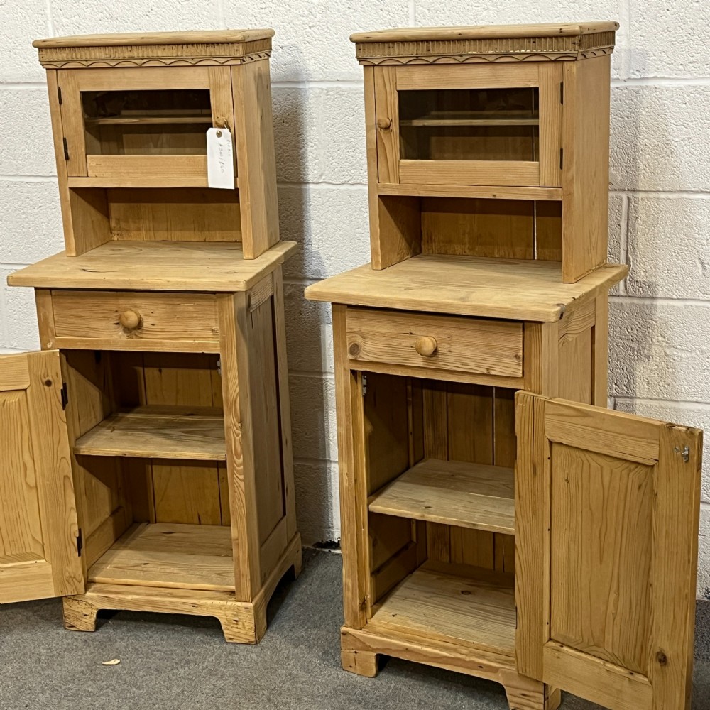 Pair Of Antique Pine Bedside Cupboards View IV