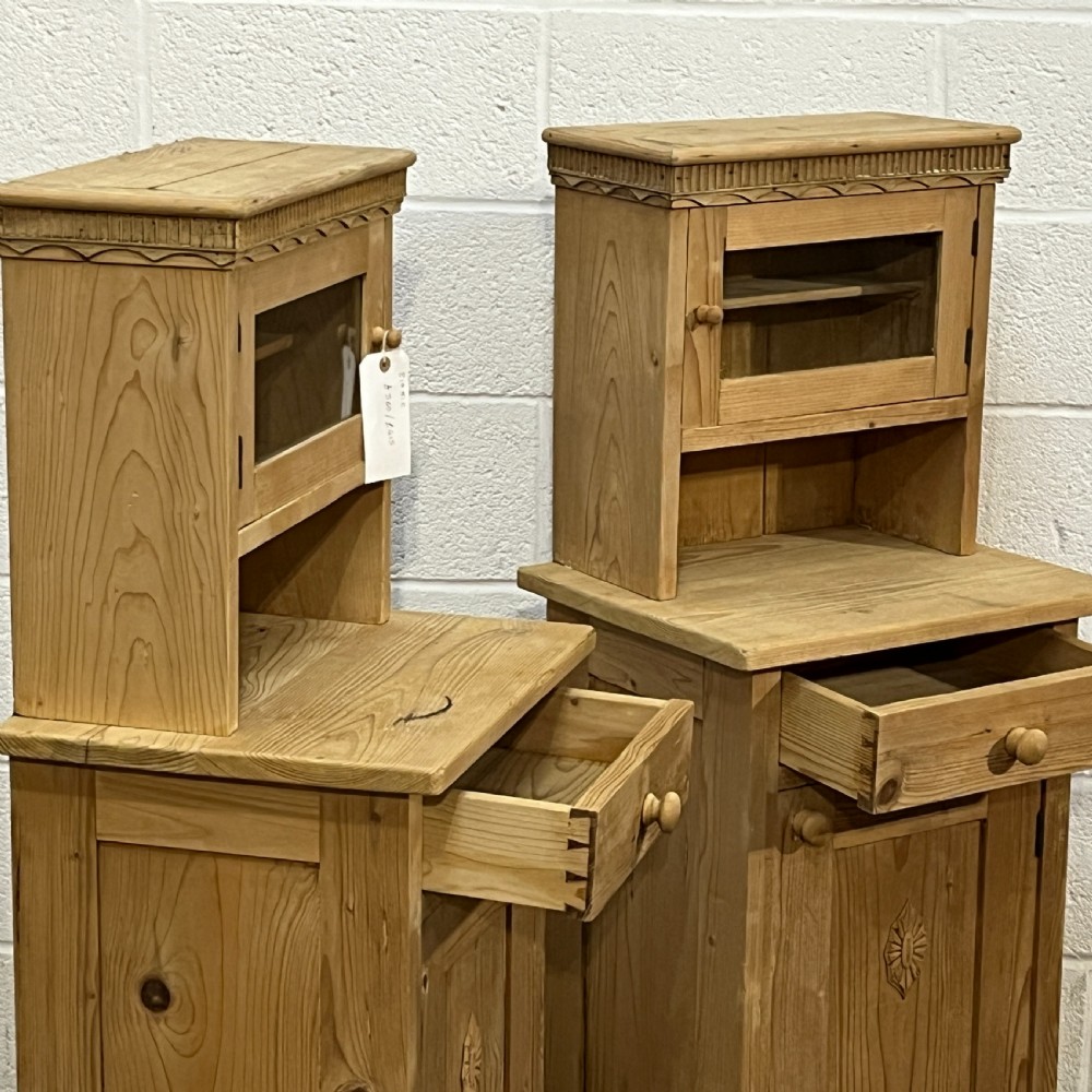 Pair Of Antique Pine Bedside Cupboards View V