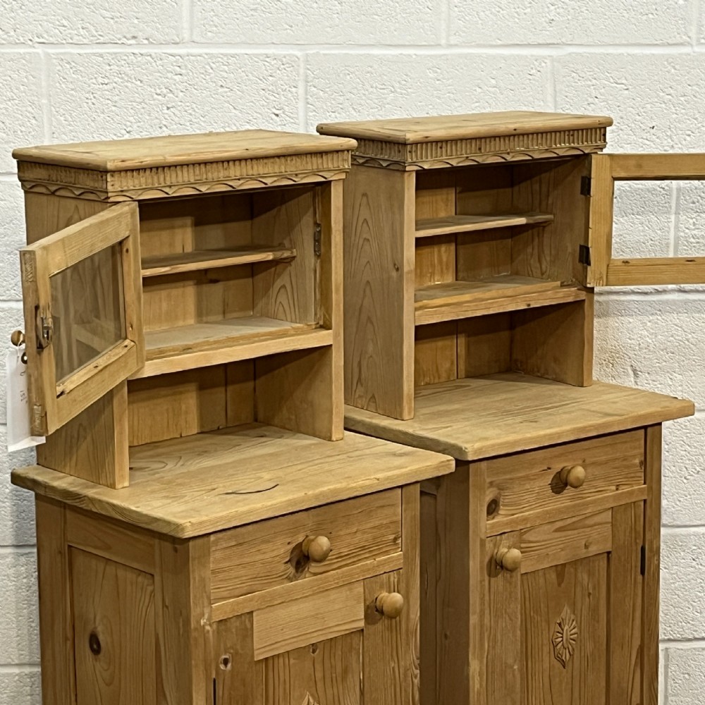 Pair Of Antique Pine Bedside Cupboards View VI