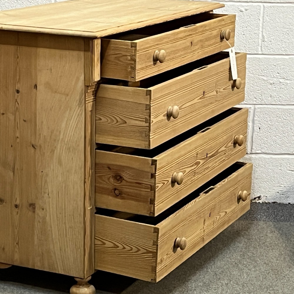 4 Drawers Antique Pine Chest Of Drawers View V