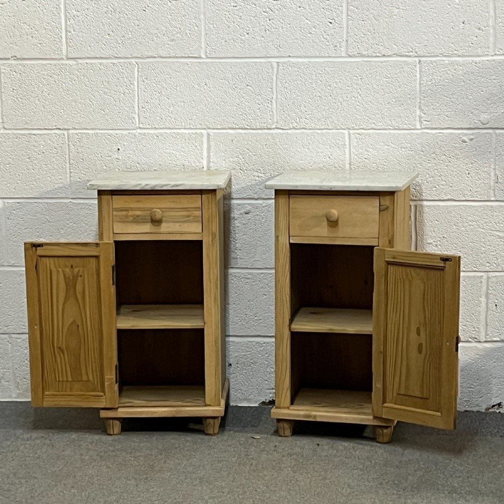 Pair Of 1930’s Marble Top Bedside Cupboards View IV