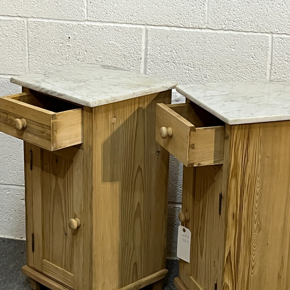 Pair Of 1930’s Marble Top Bedside Cupboards View VI