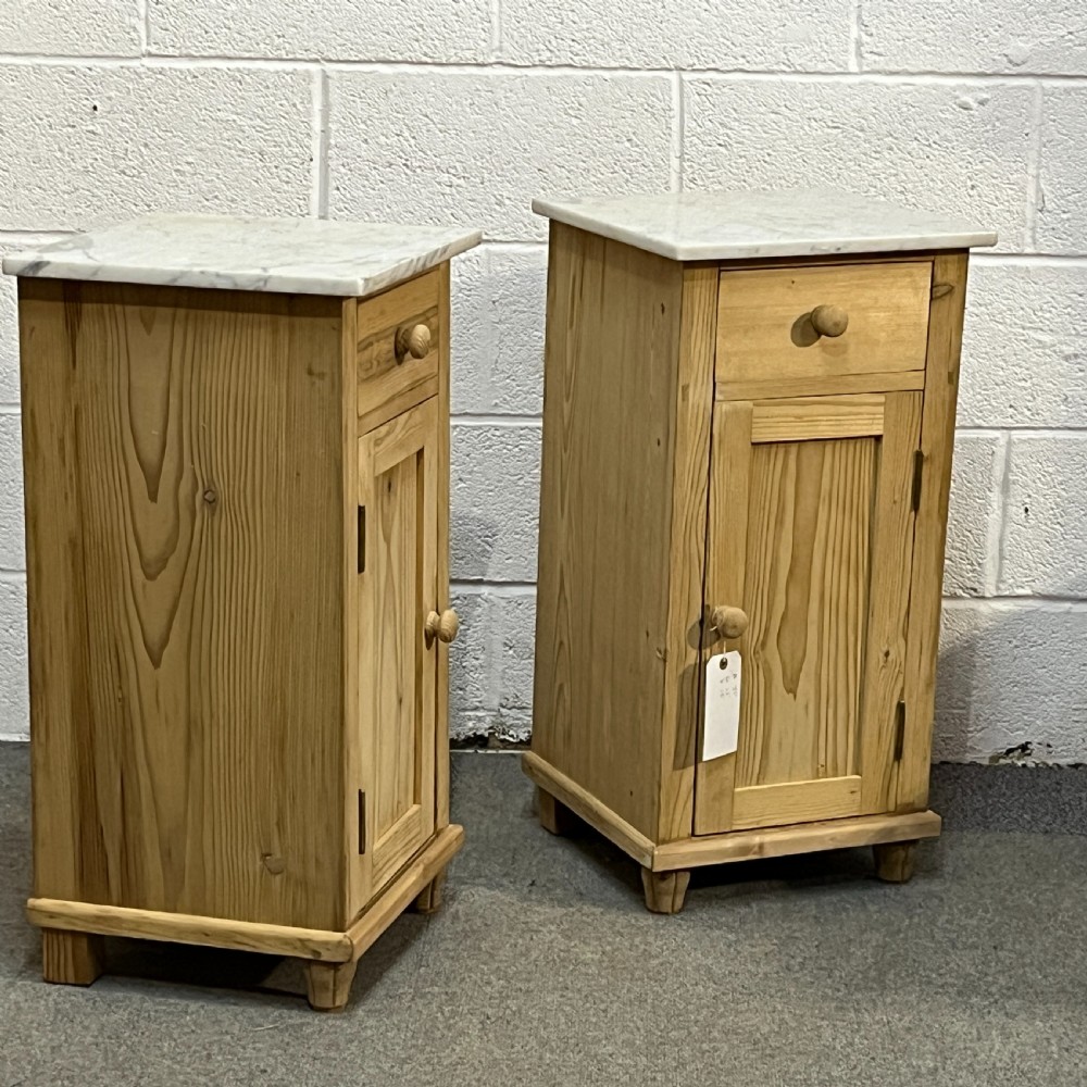 Pair Of 1930’s Marble Top Bedside Cupboards View VII