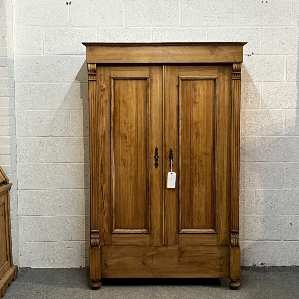 Small Double Antique Pine Wardrobe (Dismantles)
