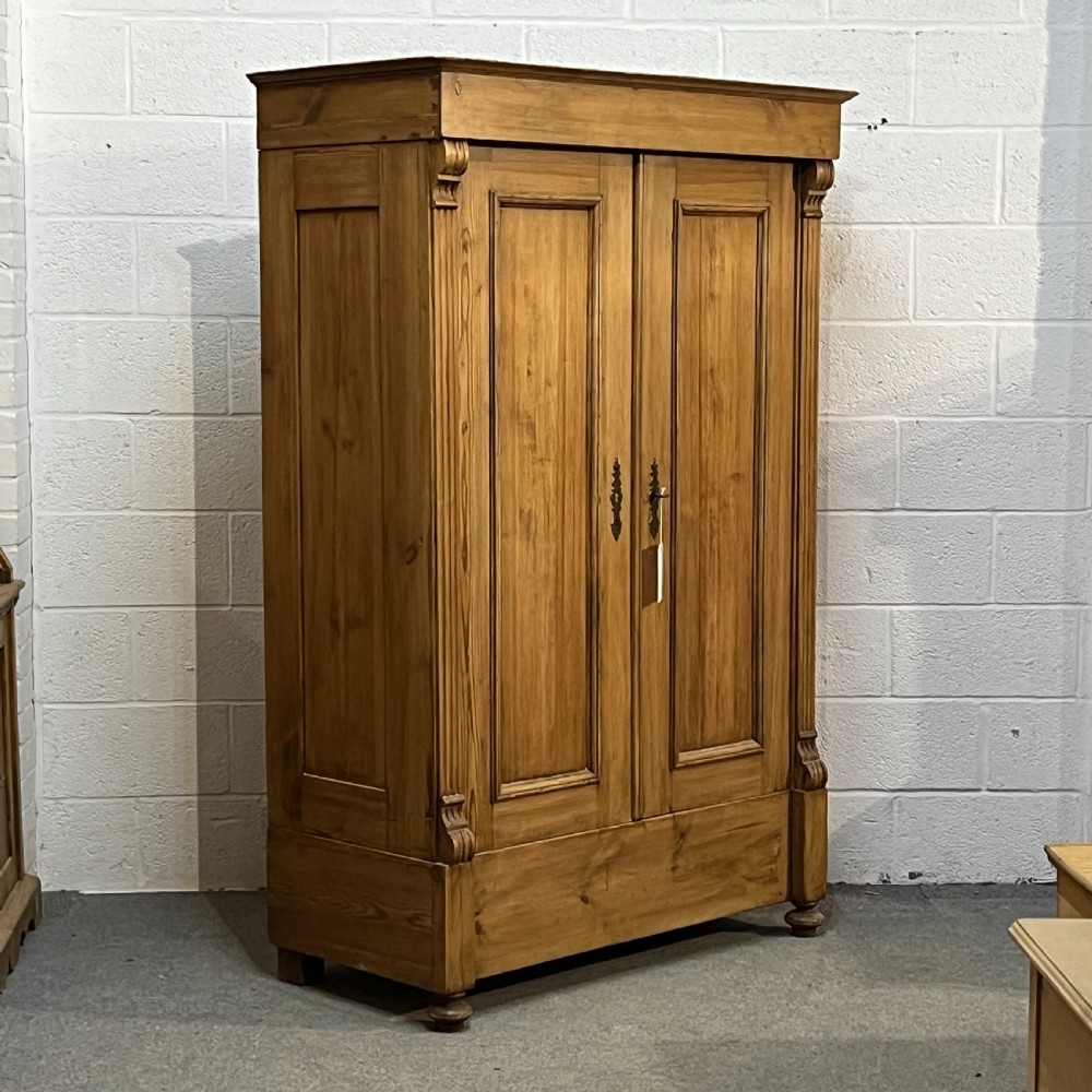 Small Double Antique Pine Wardrobe (Dismantles) View III