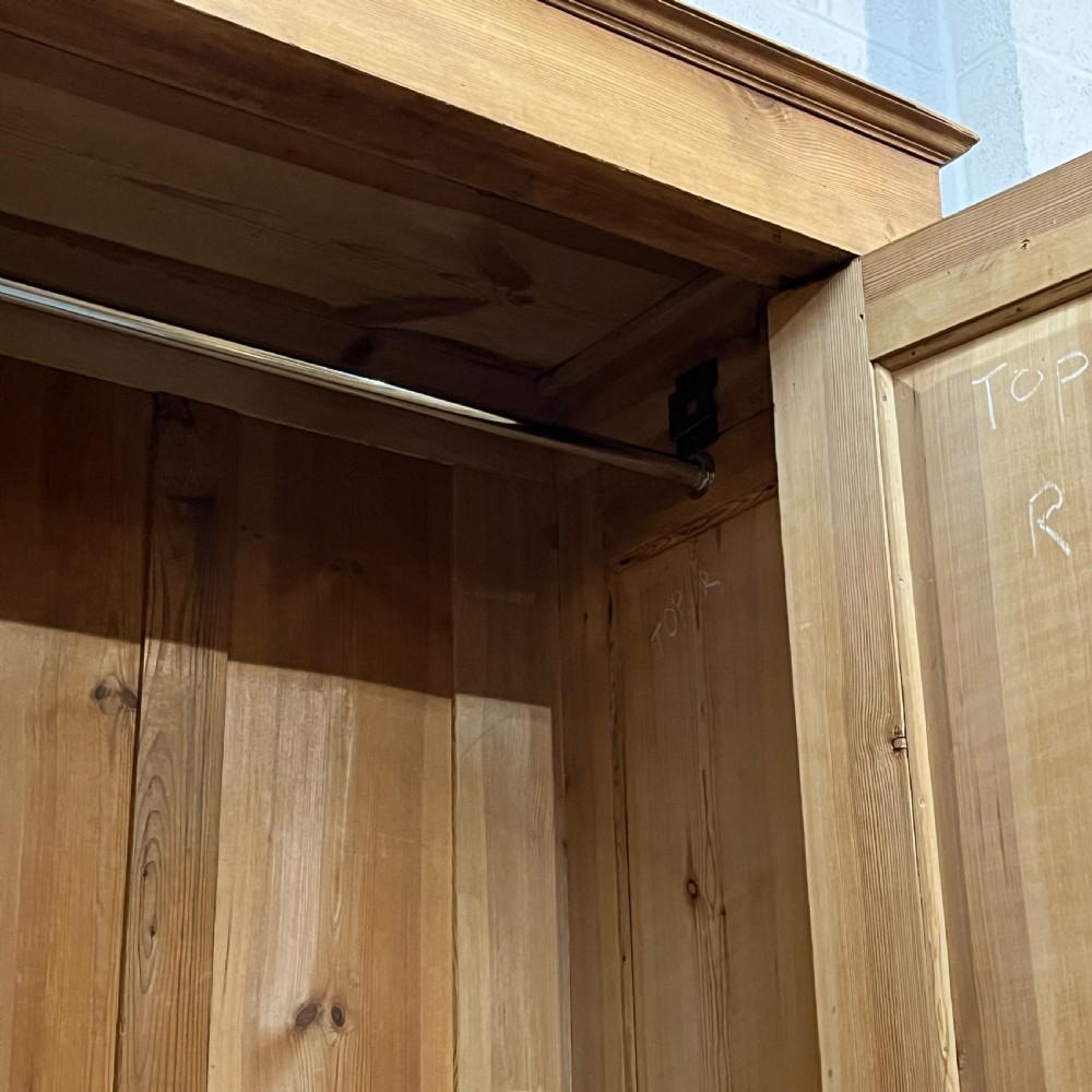 Small Double Antique Pine Wardrobe (Dismantles) View IX