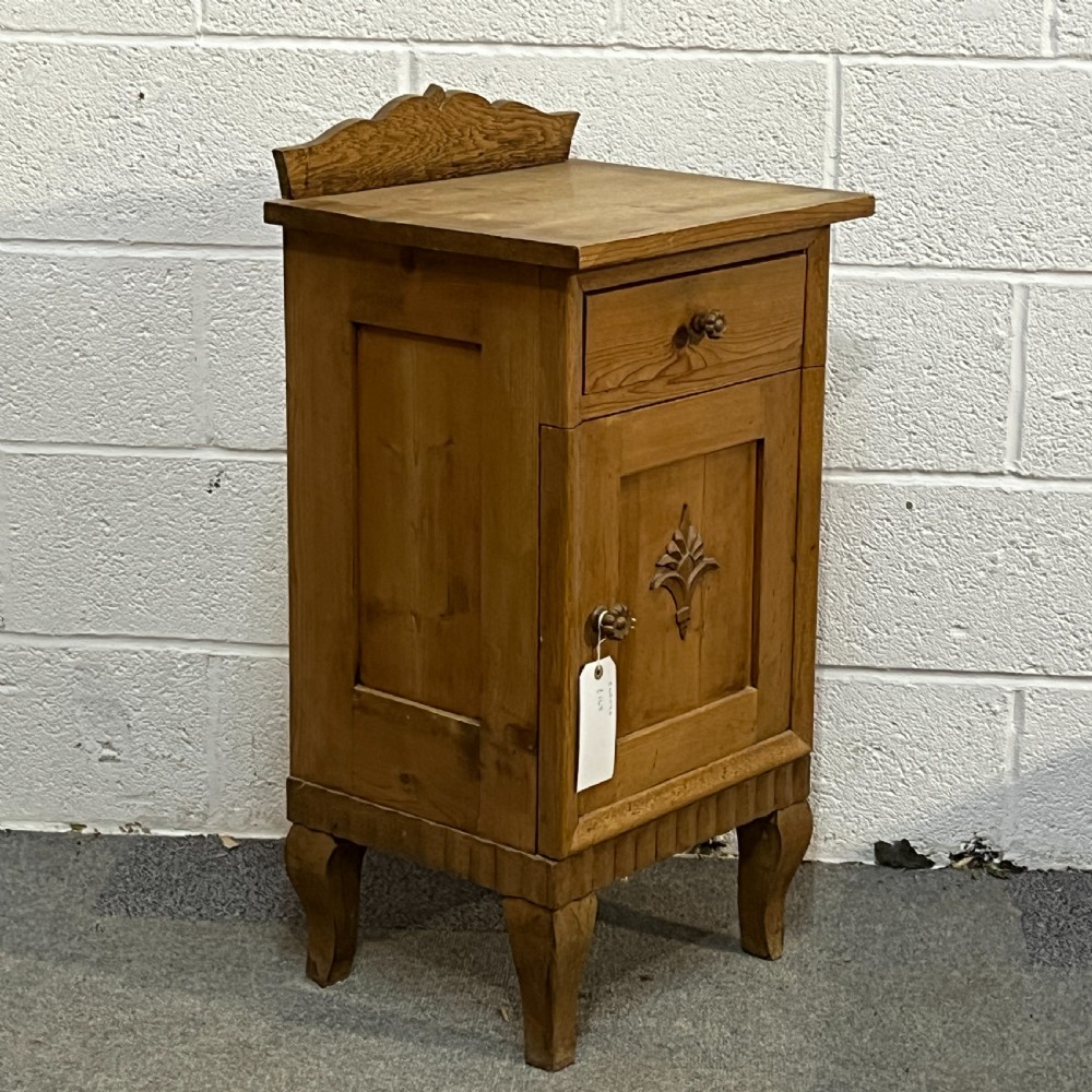 1930's Waxed Pine Bedside Cupboard View III