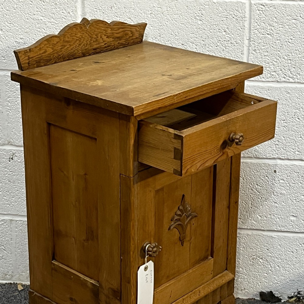 1930's Waxed Pine Bedside Cupboard View IV