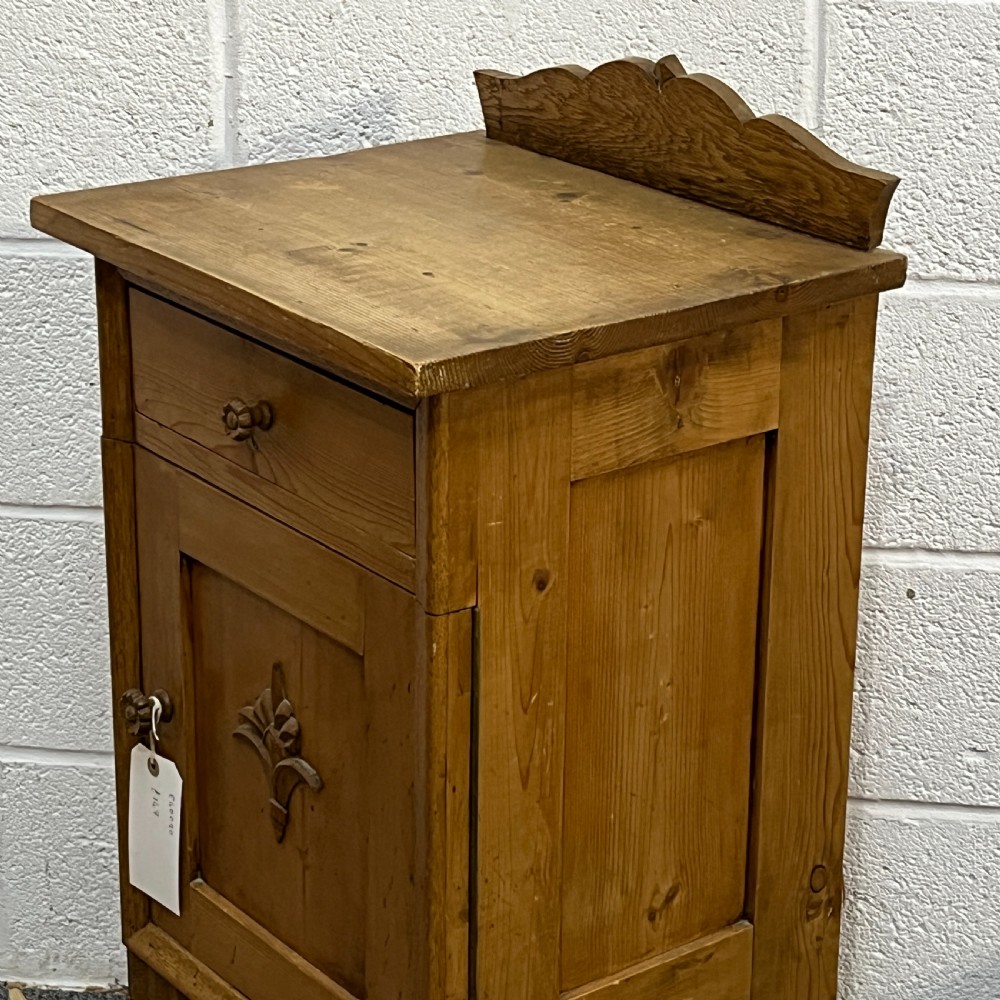 1930's Waxed Pine Bedside Cupboard View V