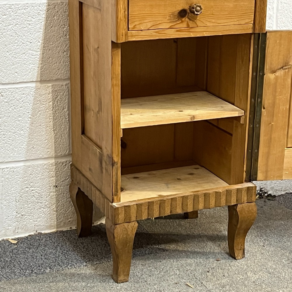 1930's Waxed Pine Bedside Cupboard View VII
