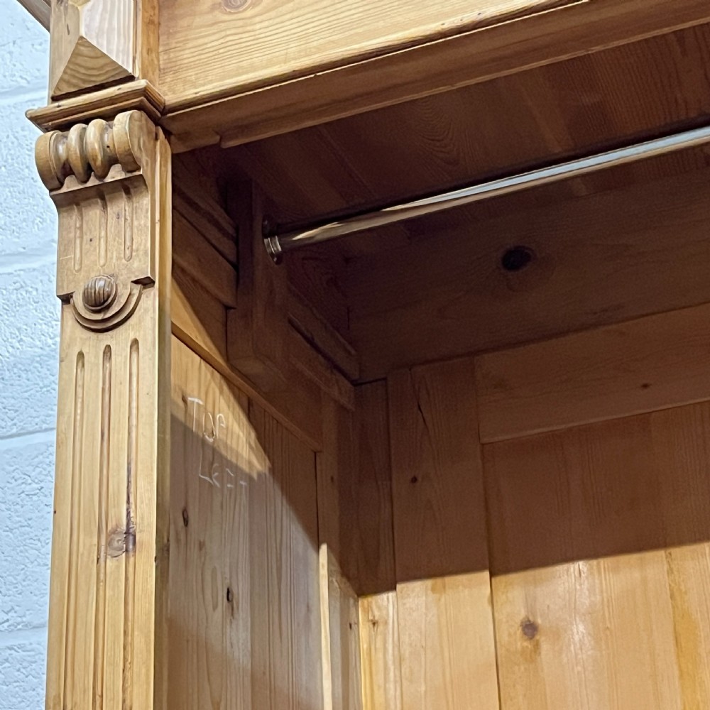 German Waxed Single 1920’s Pine Wardrobe (Dismantles)
 View IV