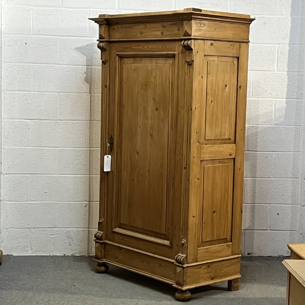 German Waxed Single 1920’s Pine Wardrobe (Dismantles)
 View V