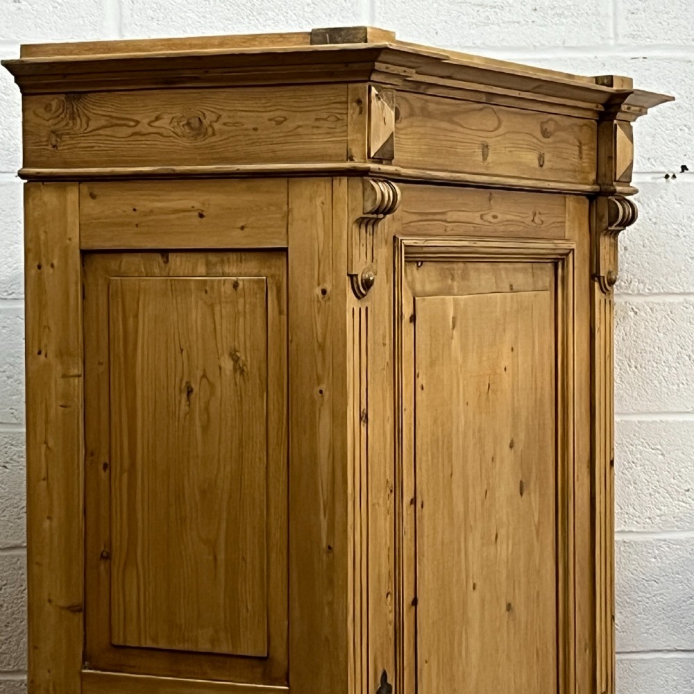 German Waxed Single 1920’s Pine Wardrobe (Dismantles)
 View VII