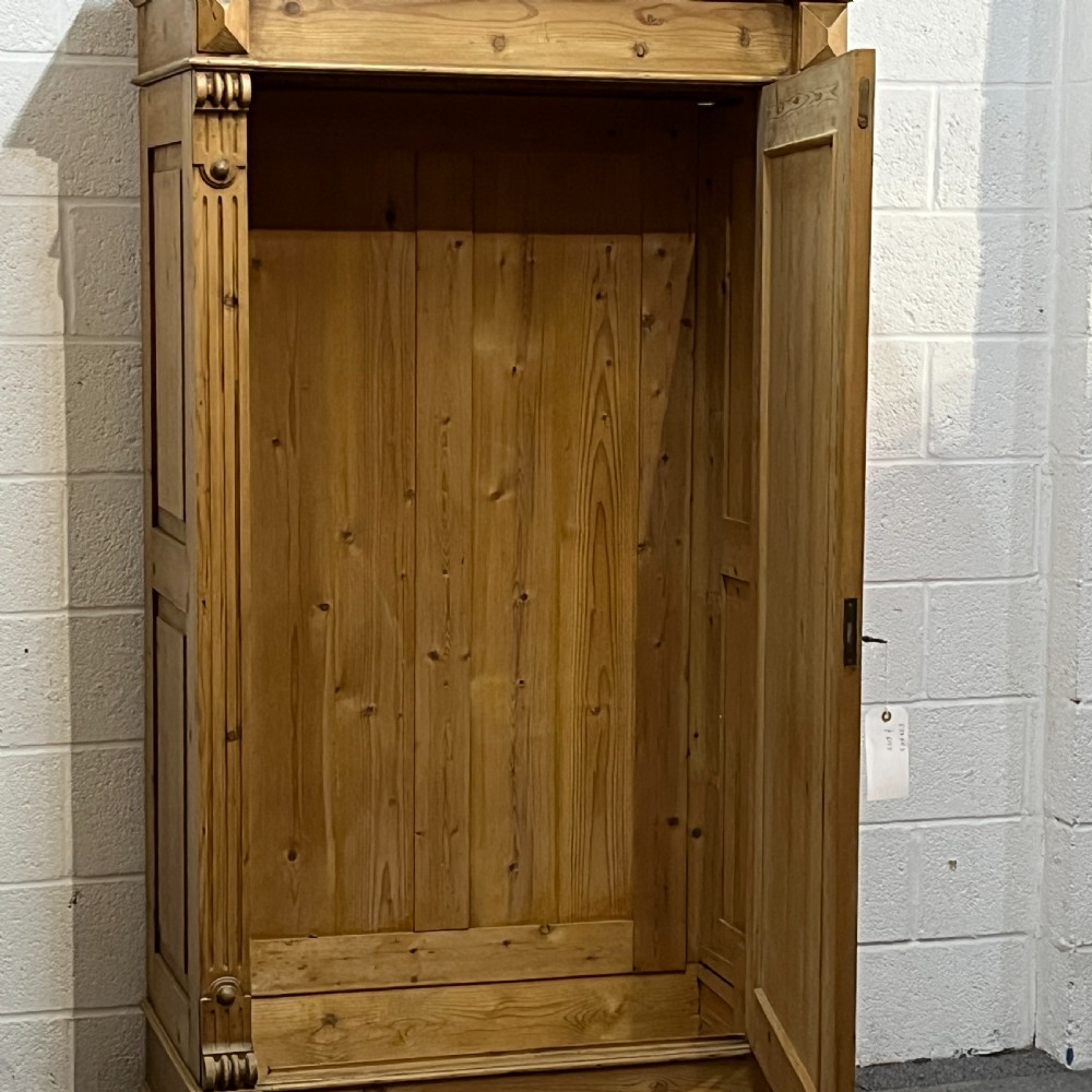 German Waxed Single 1920’s Pine Wardrobe (Dismantles)
 View IX