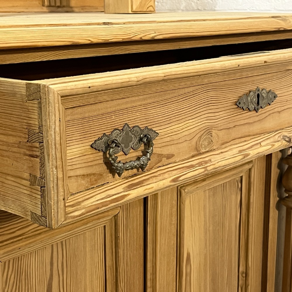 Tall Slim Decorative Antique Pine Cupboard View VII