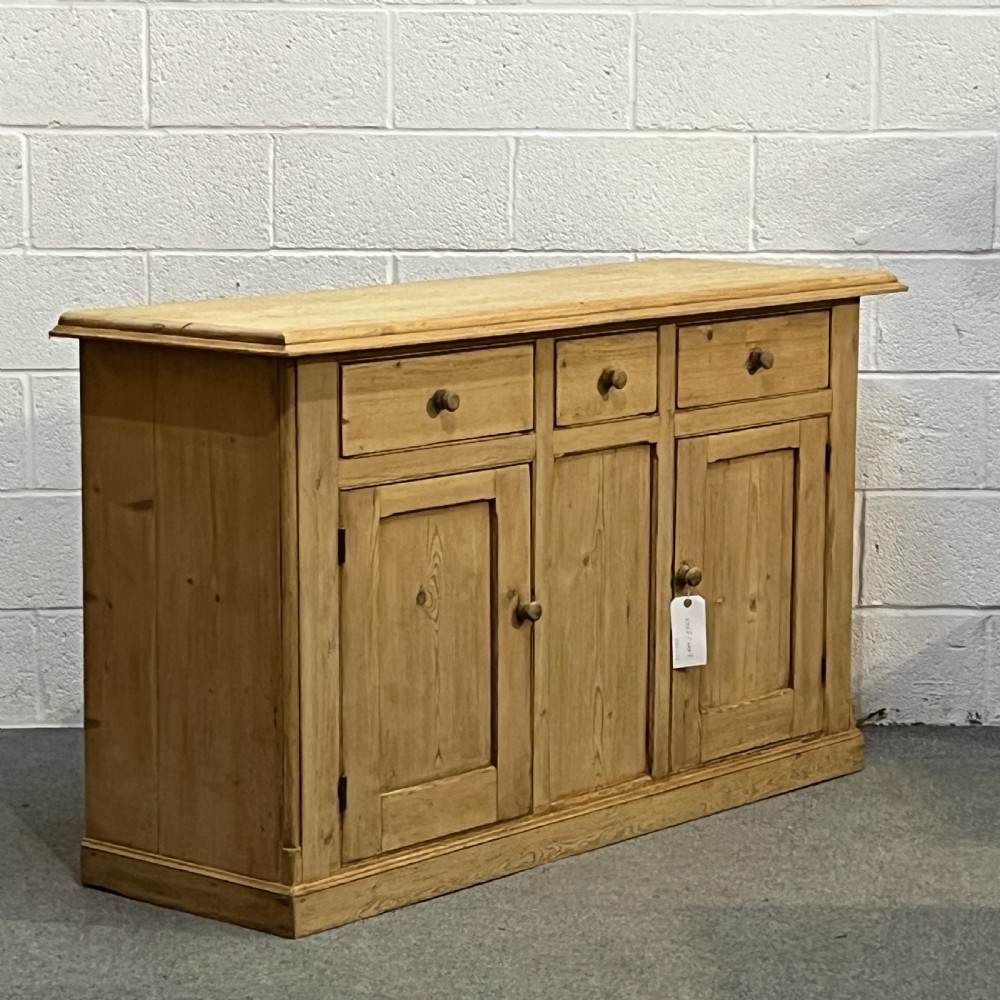 Large Old English Pine 3 Drawer Sideboard View III