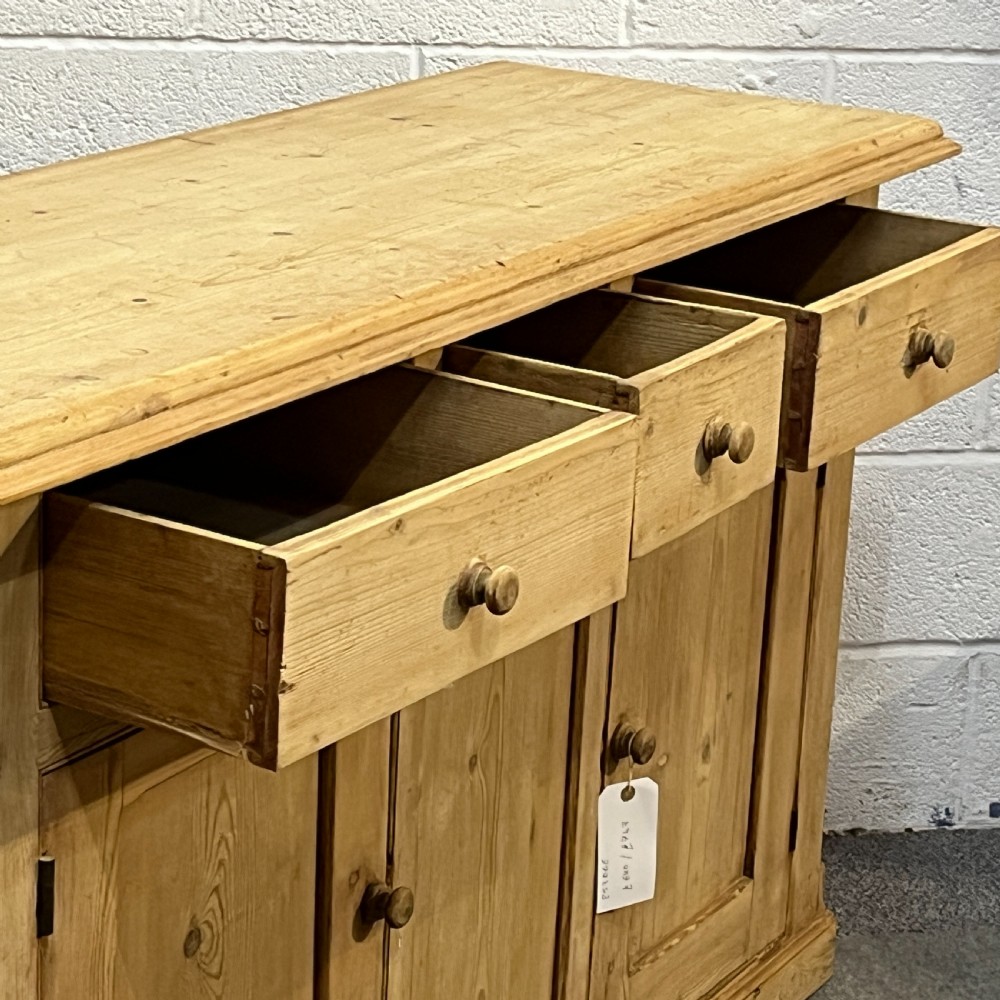 Large Old English Pine 3 Drawer Sideboard View V