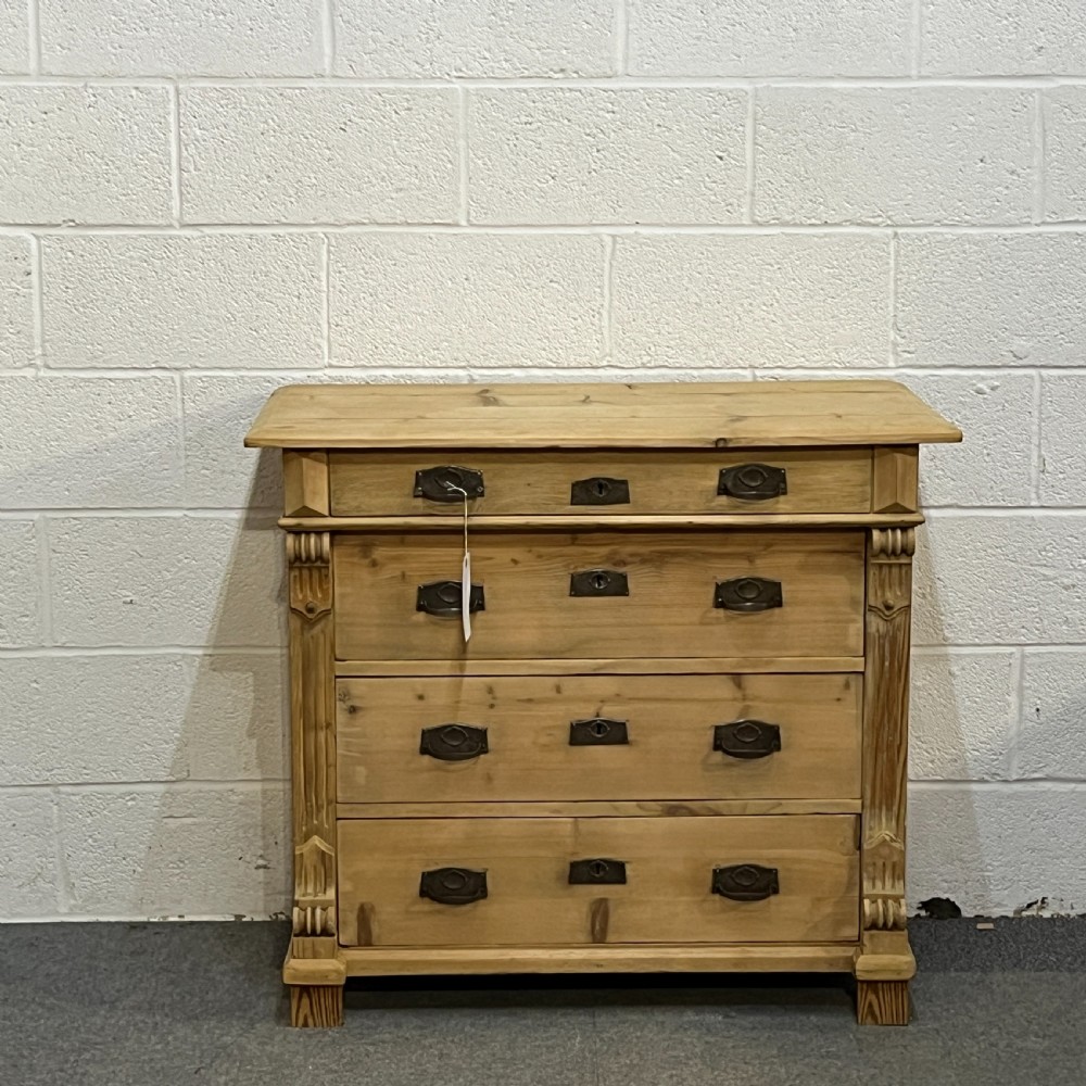 Pine Chest Of 4 Drawers (Circa: 1920)