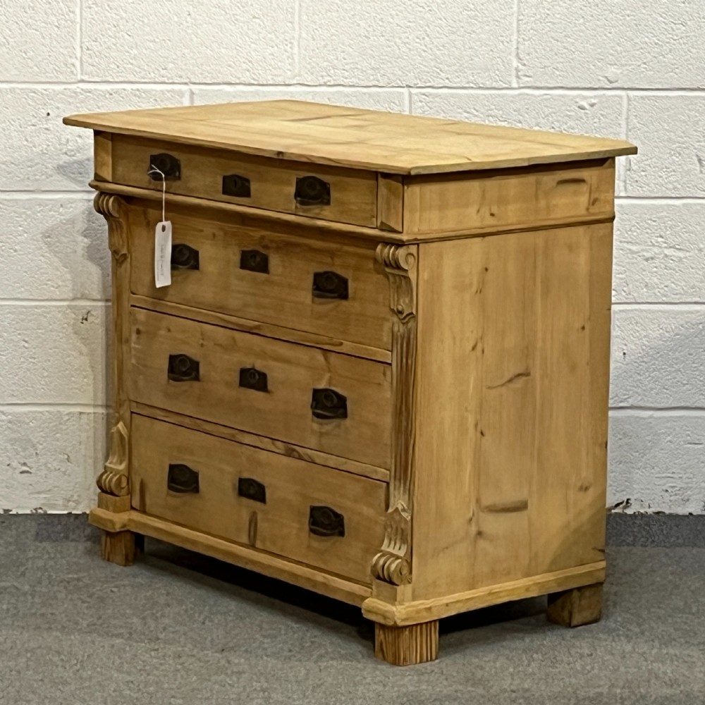 Pine Chest Of 4 Drawers (Circa: 1920) View II