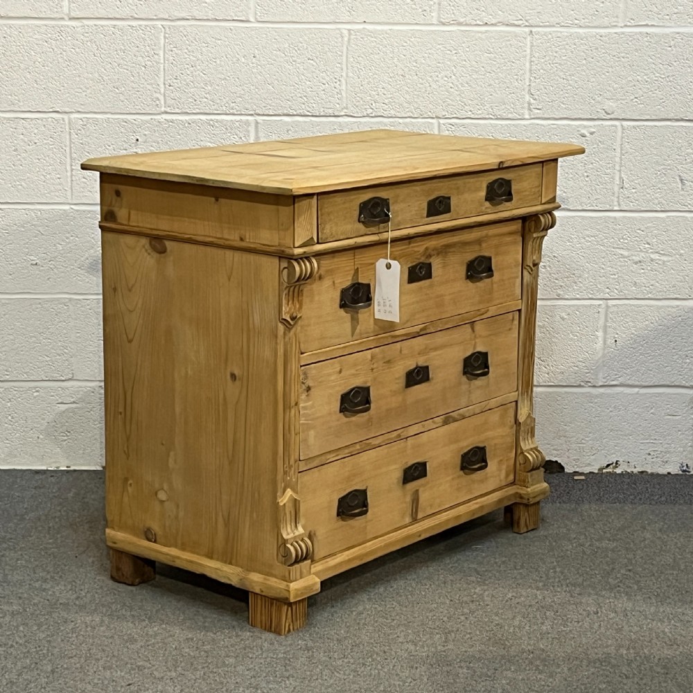Pine Chest Of 4 Drawers (Circa: 1920) View III
