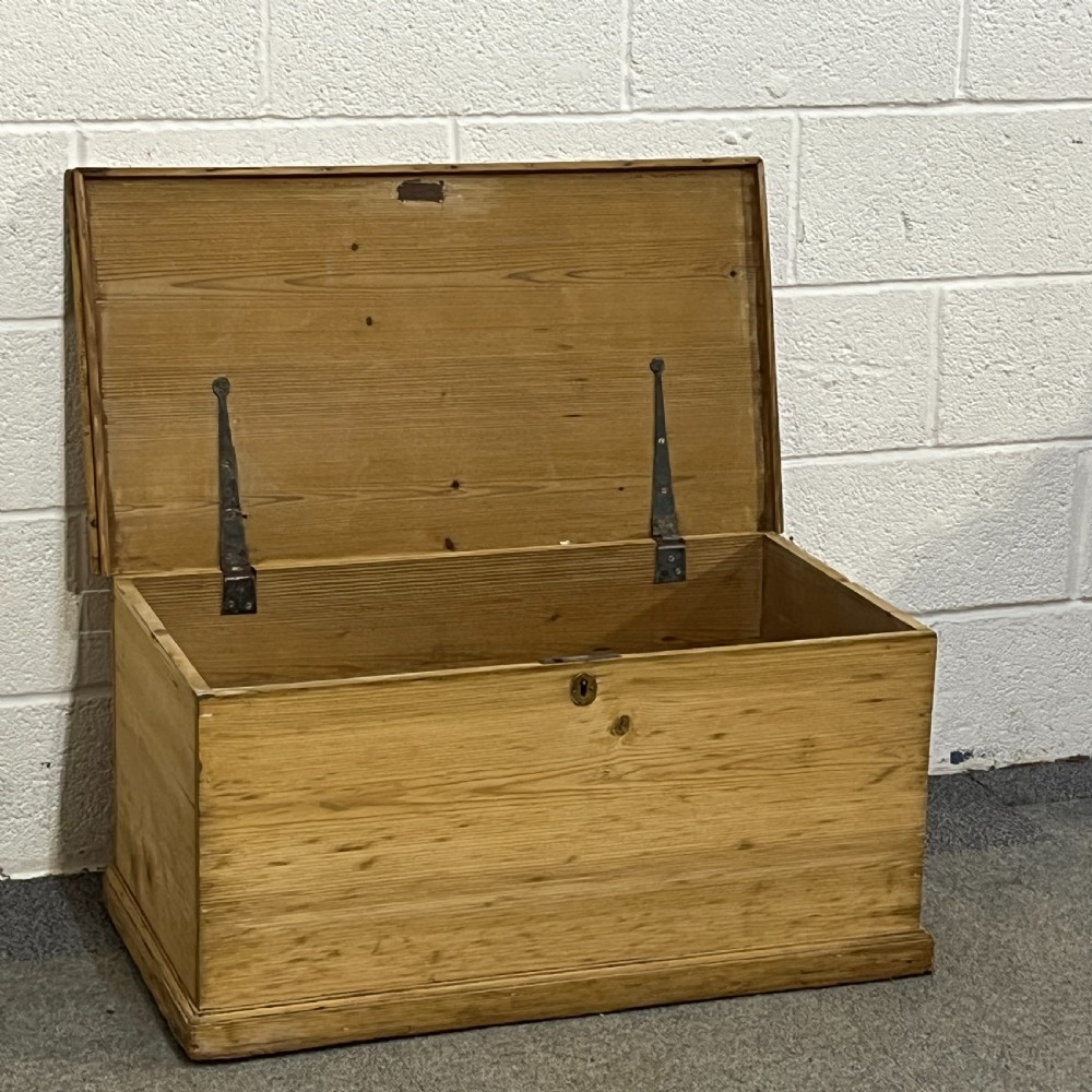 Small Victorian Pine Flat Top Blanket Chest  View II